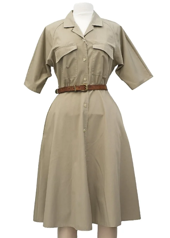 1970s Vintage St Michael Utility Safari Khaki Dress Tunics Designer luxury