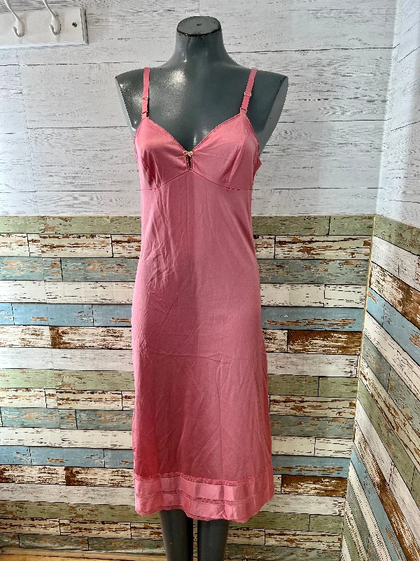 70’s Pink Long Slip Dress Tunics Chic elegant