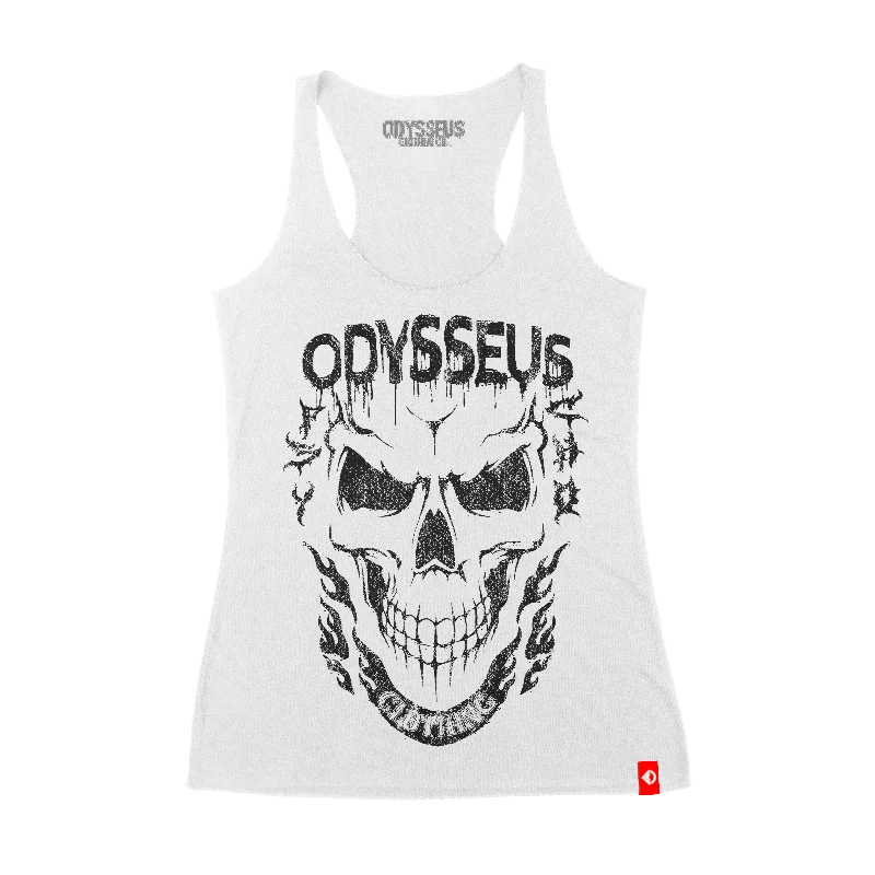 Psycho Cranium (Bone) Racerback Tank crew neck tank