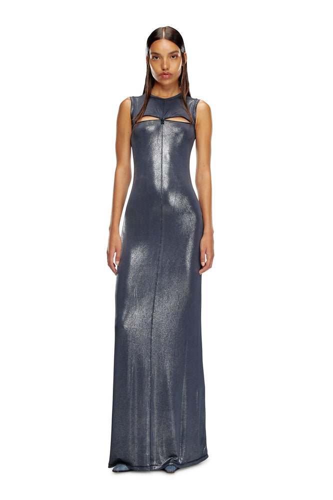 Long Metallic Dress With Zip Details Tunics Stylish modern