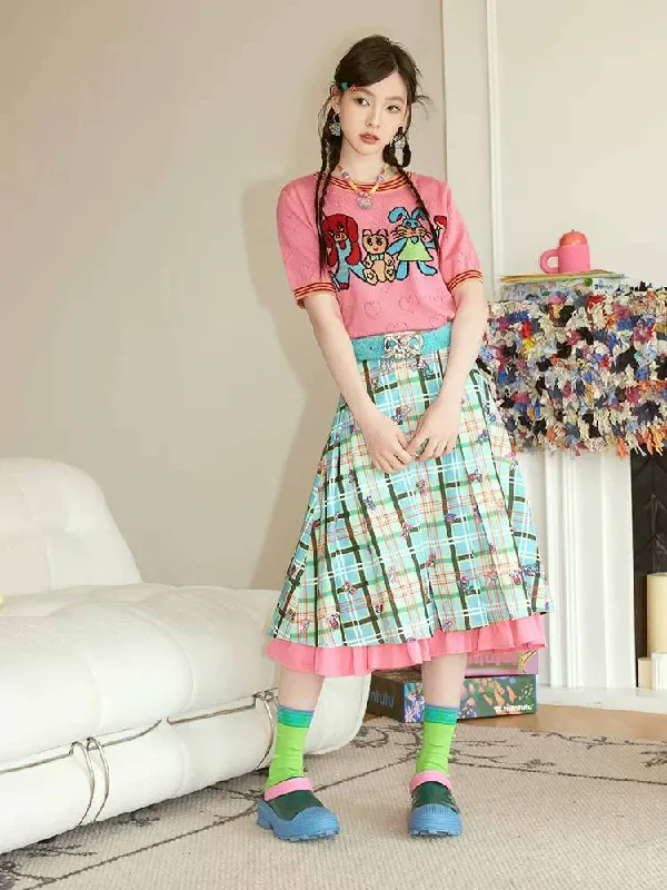 Plaid pleated skirt【s0000008327】 tulle skirt dreamy