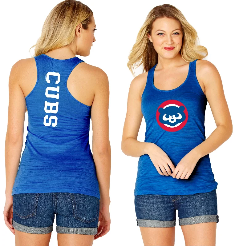 Chicago Cubs Woman's Royal Retro 80's Logo Tank-Top gold tank top