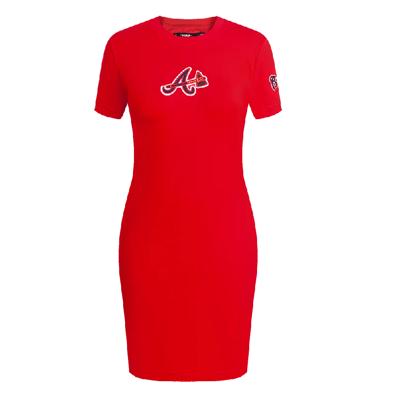 MLB ATLANTA BRAVES CLASSIC WOMEN'S BODY CON DRESS (RED) Tunics Hiking breathable