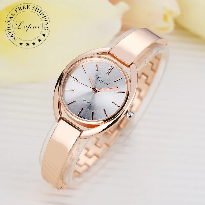 Lvpai Brand Luxury Women Bracelet Watches Fashion Women Dress Wristwatch Ladies Quartz Sport Rose Gold Watch Dropshiping LP025 Floral Print girly