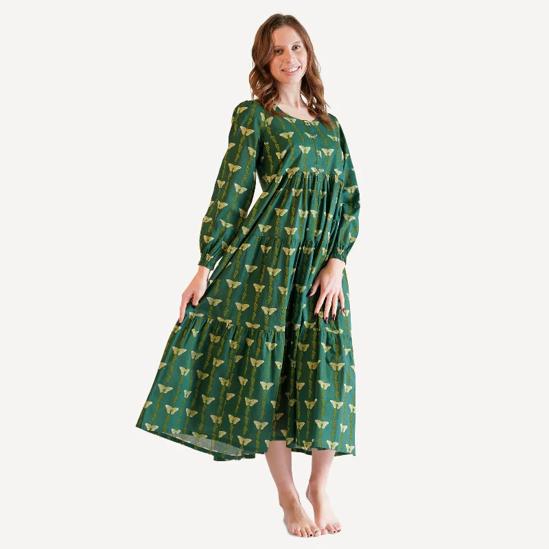 womens long sleeve prairie dress | butterfly vine | organic cotton woven Tunics Prom sequined