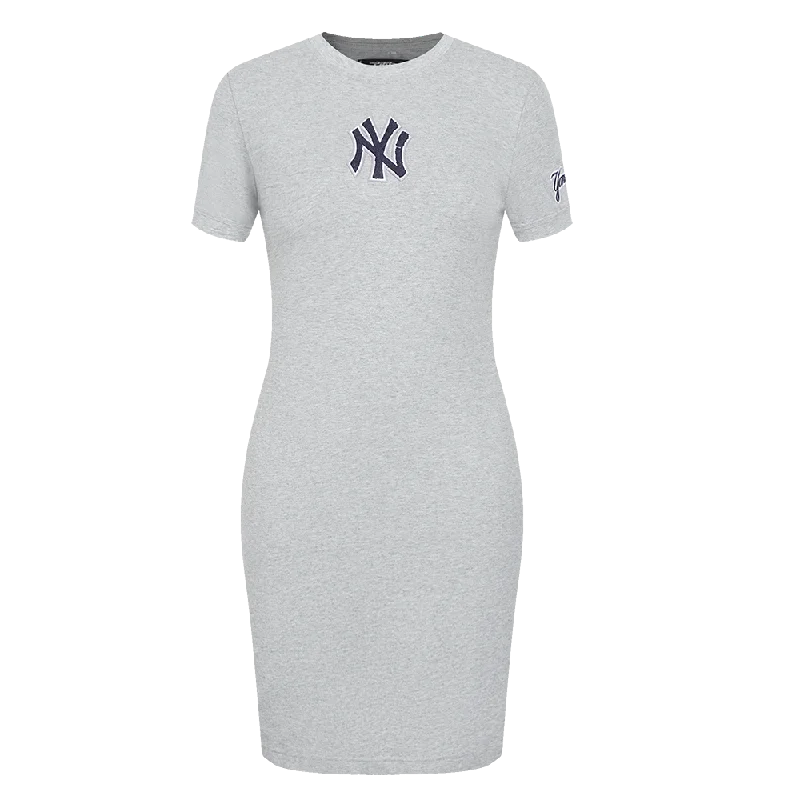 MLB NEW YORK YANKEES CLASSIC WOMEN'S BODY CON DRESS (HEATHER GREY) Tunics Fashionable chic