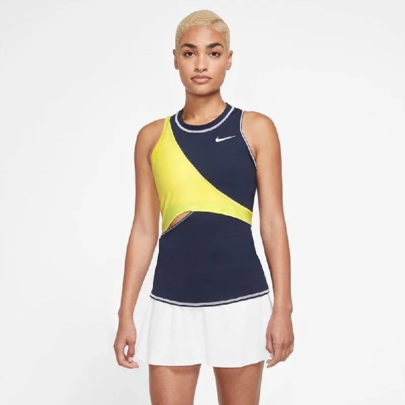 Nike Womens Dri-FIT Paris Slam Tank (Obsidian/Yellow) summer tank top