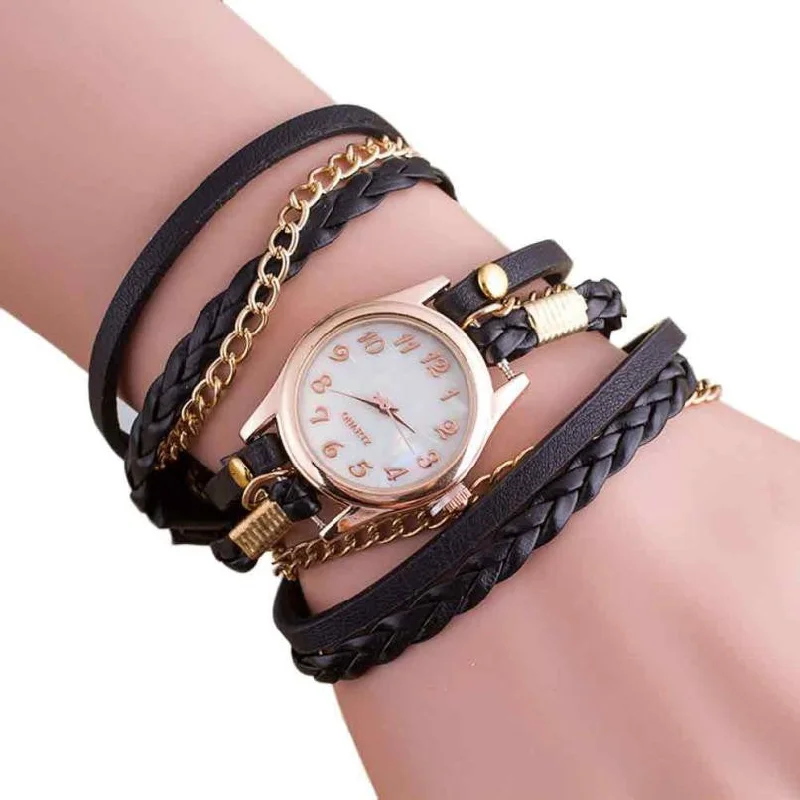 Boho Ladies Dress watch Fashon Wristwatch Quartz-watch Female Clocks Relogio Feminino 2018 Women Crystal Bracelet Watches Tunics Bridal satin