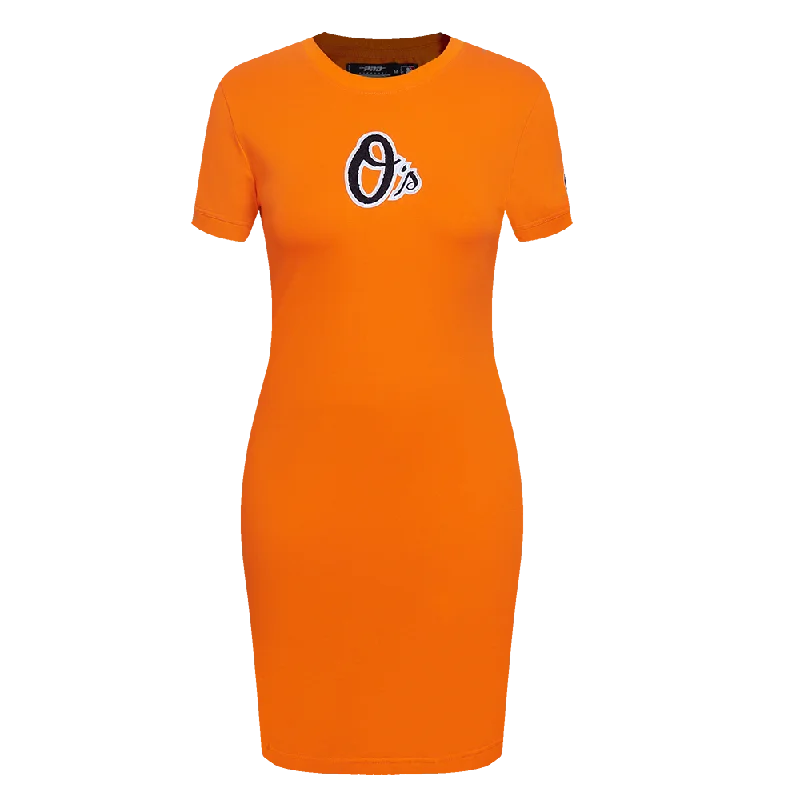 MLB BALTIMORE ORIOLES CLASSIC WOMEN'S BODY CON DRESS (ORANGE) Casual Short Summer