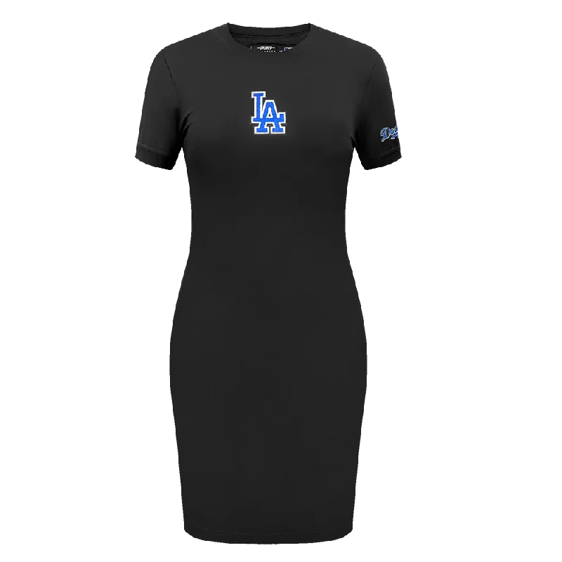 MLB LOS ANGELES DODGERS CLASSIC WOMEN'S BODY CON DRESS (BLACK) Tunics Sophisticated sleek