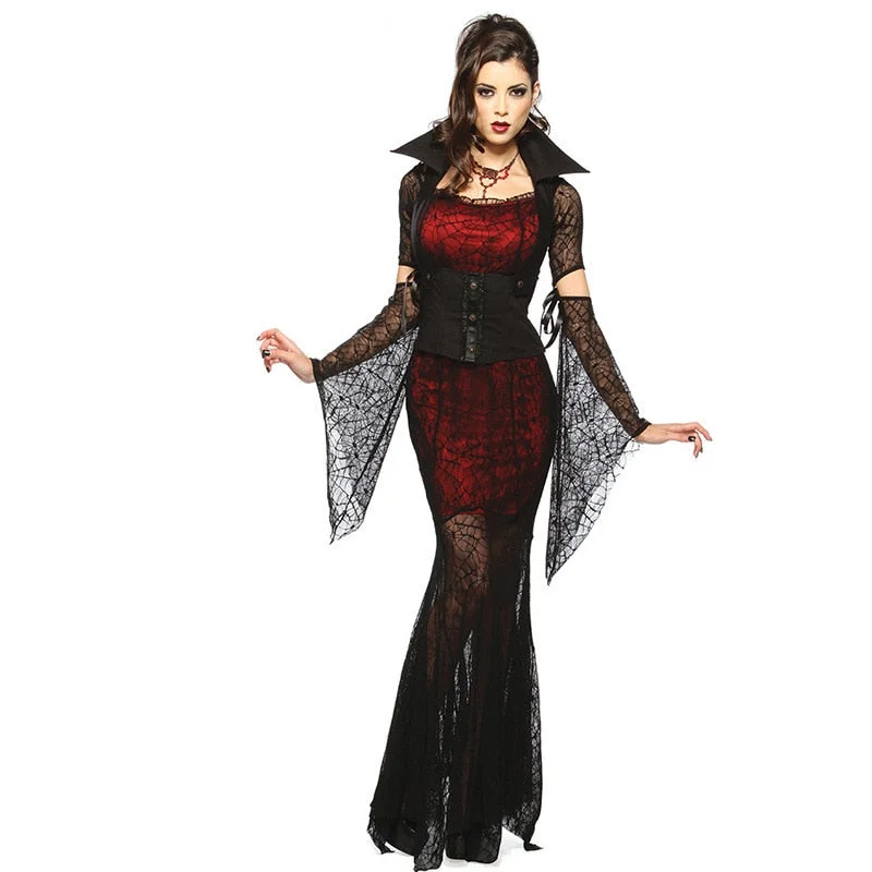 Halloween Costume Sexy Vampire Costume Women Masquerade Party Cosplay Gothic Halloween Dress Vampire Role Play Clothing Witch Shift Classic Vintage