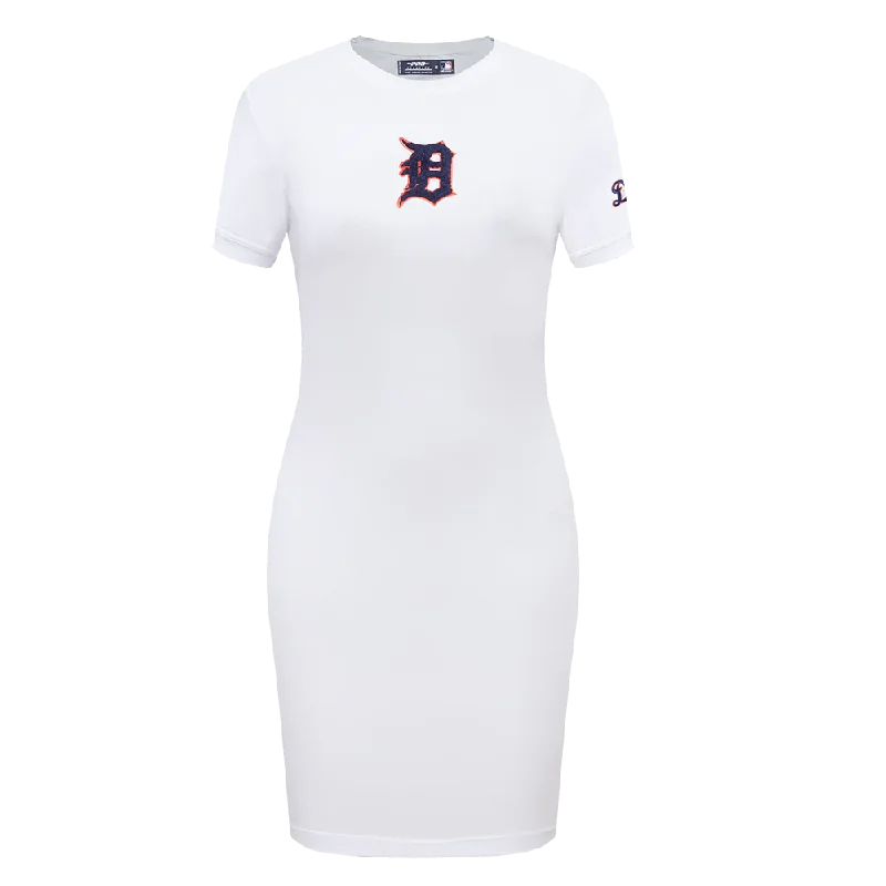 MLB DETROIT TIGERS CLASSIC WOMEN'S BODY CON DRESS (WHITE) Shift Classic Vintage