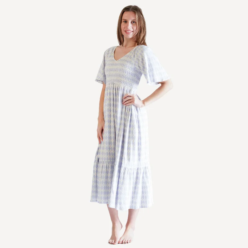 womens rosette dress | arctic argyle | organic cotton interlock Tunics Office stylish