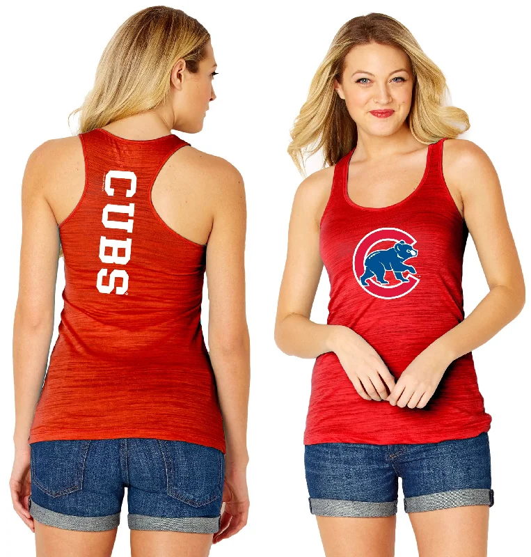 Chicago Cubs Woman's Red Logo Tank-Top silver tank top