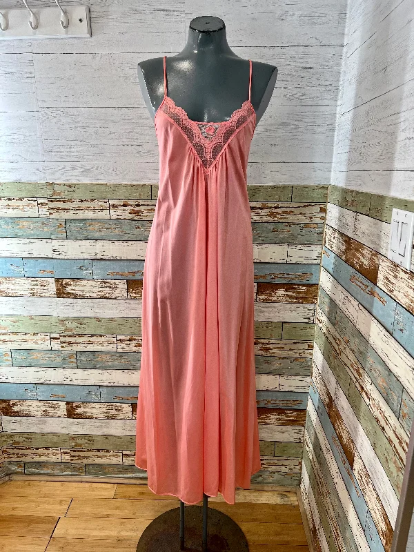 70’s Peach Long Slip Dress By Deena Elegant Long Evening