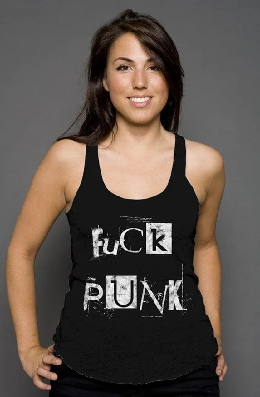 Fuck Punk Racerback Tank teal tank top