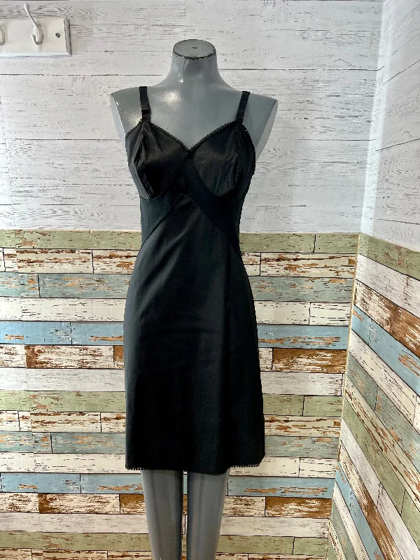 60’s Black Slip Dress by Komar Maxi Flowy Bohemian