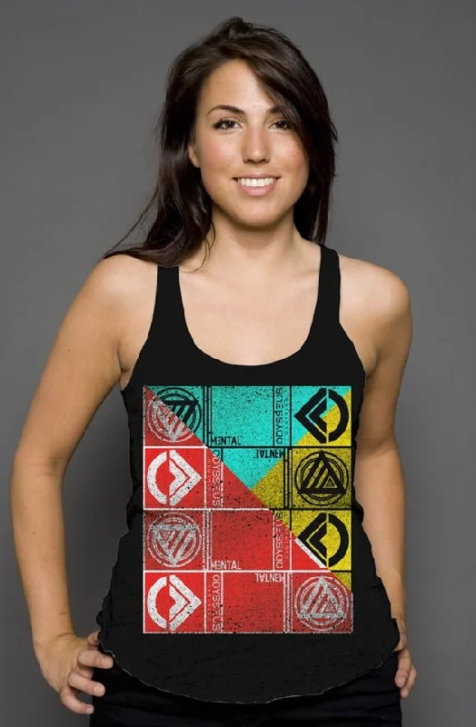 LA Mental (Stacked and Slashed) Racerback Tank chic tank top