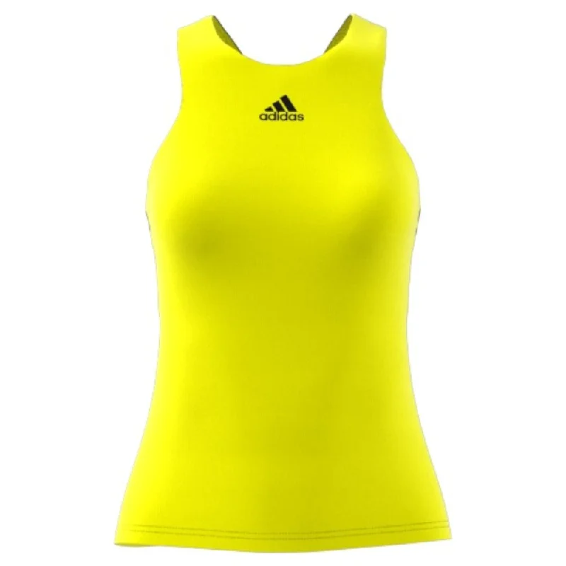 adidas Women's Y-Tank Top (Beam Yellow/Black) crew neck tank