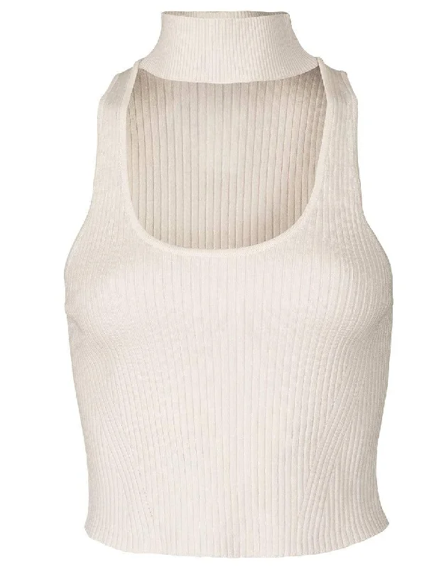 White Margo Turtleneck Tank pastel tank top