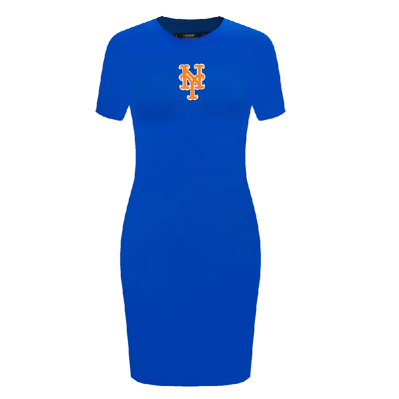 MLB NEW YORK METS CLASSIC WOMEN'S BODY CON DRESS (ROYAL BLUE) Maxi Flowy Bohemian