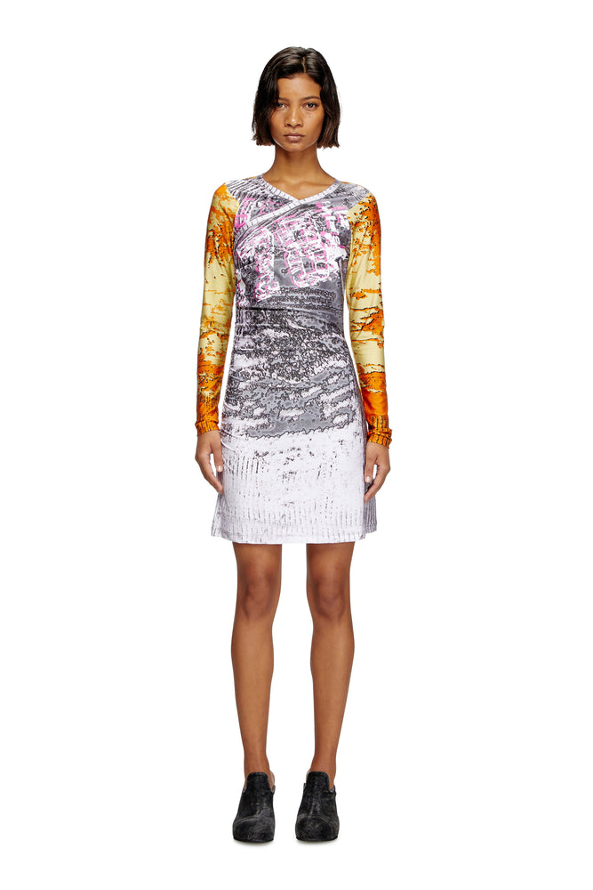 Printed Dress With Hair-Trimmed Neck Tunics Practical durable