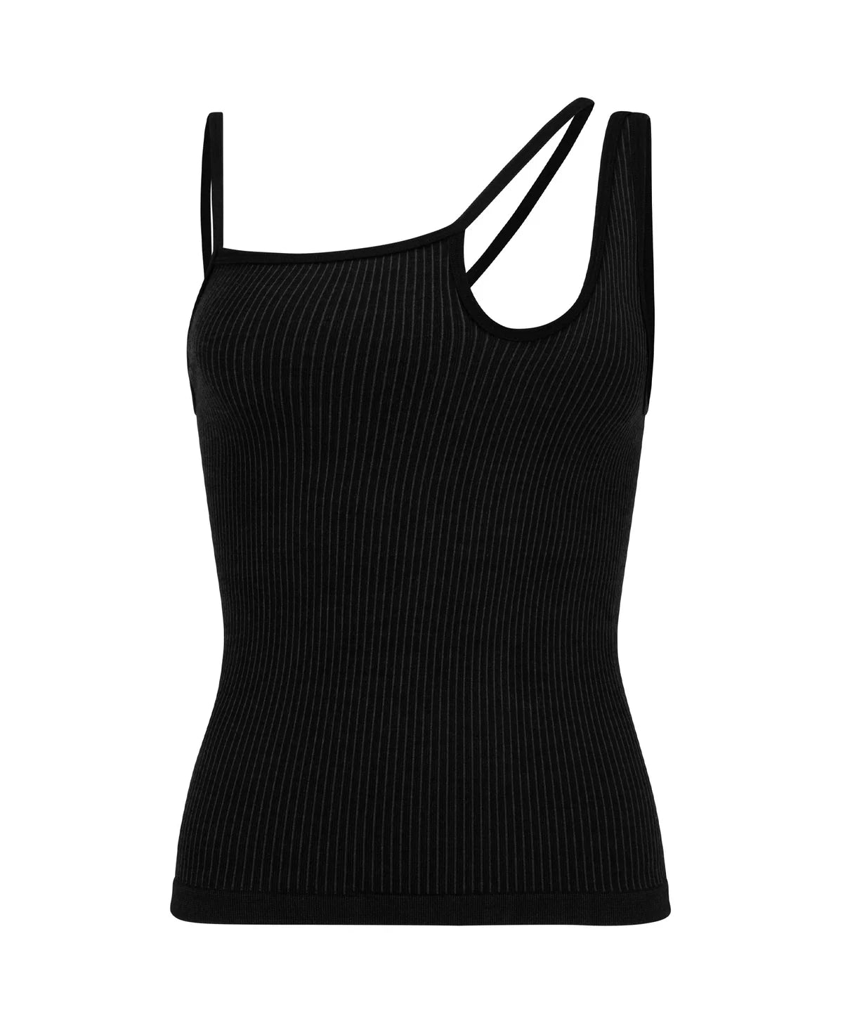 ELLIPTIC TANK - BLACK/DARK CHARCOAL lace back tank