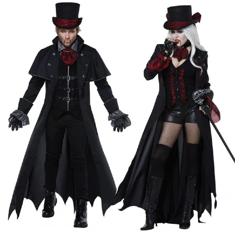 Cosplay Halloween costume adult men women couple vampire costume masquerade stage costume devil costume zombie ghost dress Boatneck Modish Everyday