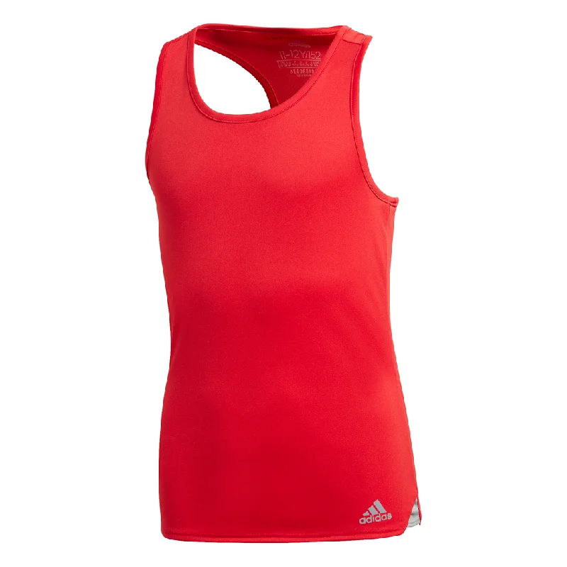 adidas Girls' Club Tank Top (Scarlet) crossback tank top