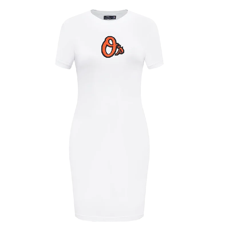 MLB BALTIMORE ORIOLES CLASSIC WOMEN'S BODY CON DRESS (WHITE) Tunics Favorite customer