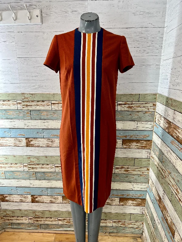 60s Mod Dress With Stripes Details sweetheart Neckline Romantic