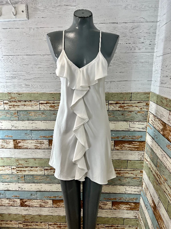 90’s Cream Slip Dress with Ruffles Tunics Versatile all-occasion