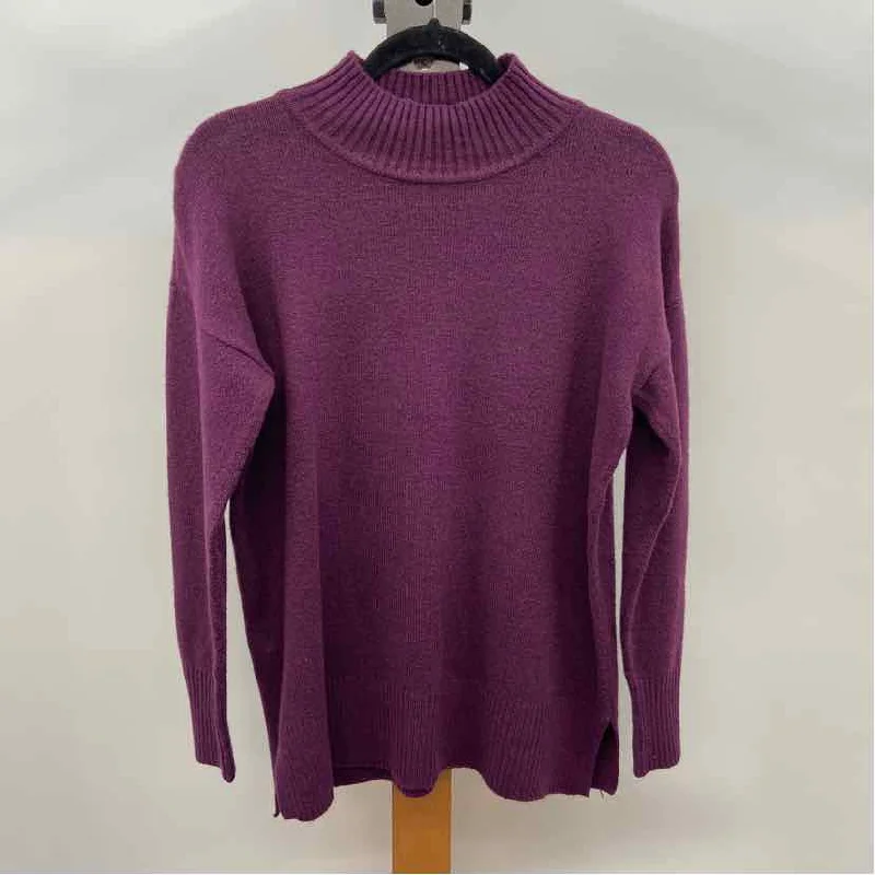 Loft Women's Size XS Purple Solid Sweater Toggled Drawstring Belted