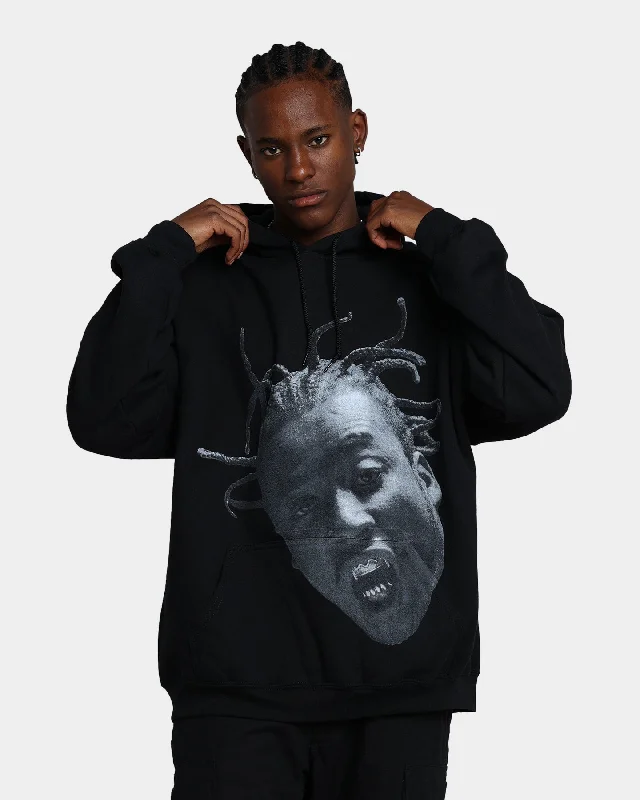 Goat Crew X Ol' Dirty Bastard Big Face Hoodie Black Hoodie with Zipper Placket Modern Functional