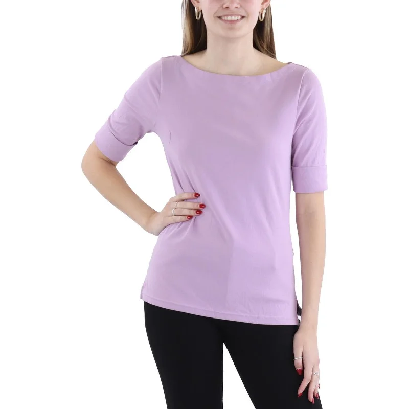 Womens Boatneck Elbow Sleeve Pullover Top Turtleneck Warm Pullover