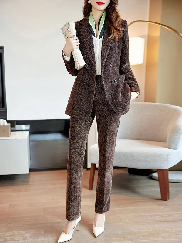 2 Piece Coffee Pant Suit