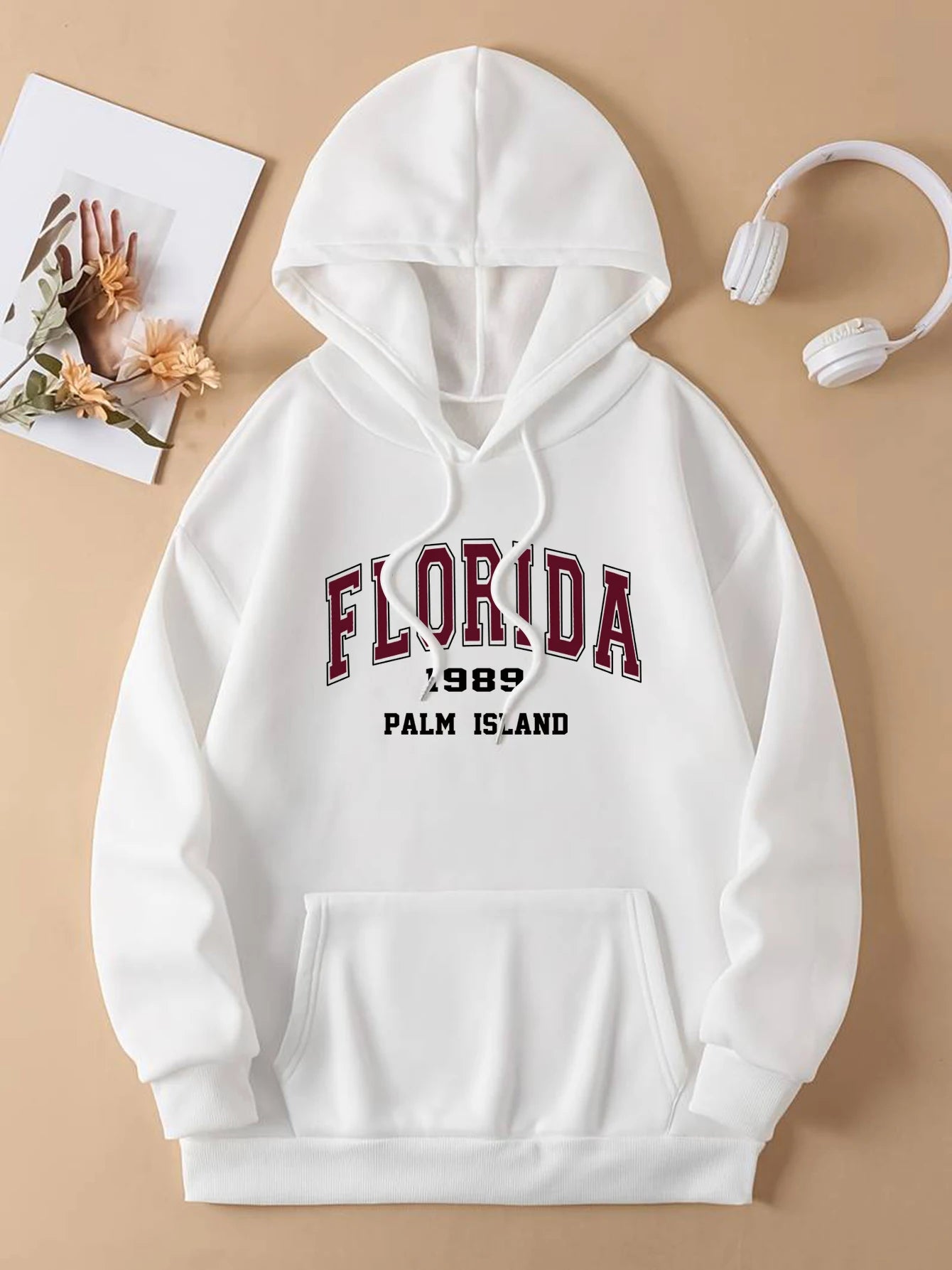 Loose Printed Hooded Sweatshirt For Women Long Sleeve Plus Velvet Kangaroo Pocket Top Casual Sports Pullover Thin Wool Pullover Loose Printed Hooded Sweatshirt For Women Long Sleeve Plus Velvet Kangaroo Pocket Top Casual Sports Pullover Thin Wool Pullover