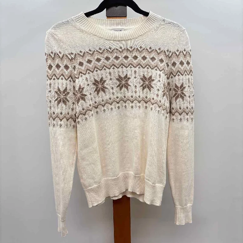 J Crew Women's Size XS Ivory Fair Isle Sweater Fitted Loose Oversized