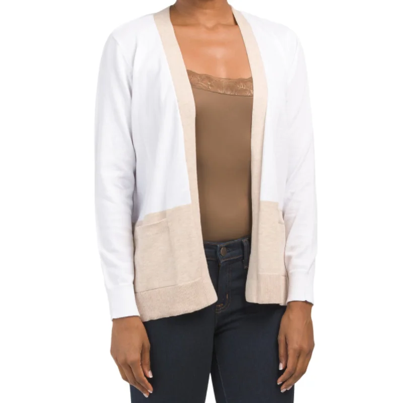 VERVE AMI Women's Color Block Open Front Lightweight Knit Cardigan Faux Fur Fabric Real Fur Fabric Shearling Fabric VERVE AMI Women's Color Block Open Front Lightweight Knit Cardigan Faux Fur Fabric Real Fur Fabric Shearling Fabric