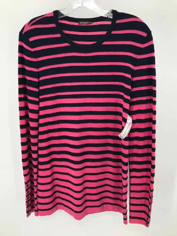 Pre-Owned J Mclaughlin Pink Size Small Stripe Sweater Striped Floral Plaid