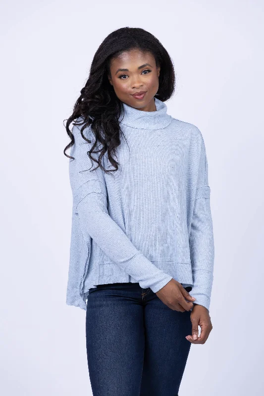 Dylan Whitney Pullover in Powder Blue V-Neck Stylish Pullover