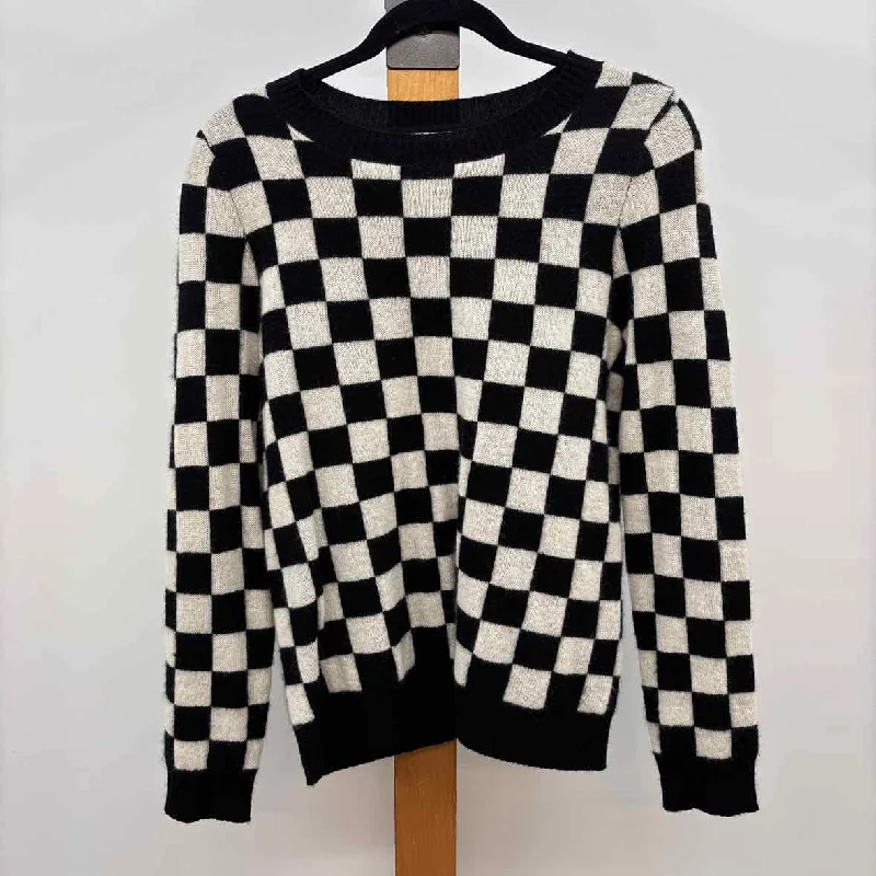 Filoro Women's Size M Black Checkered Sweater Fitted Slim Tailored