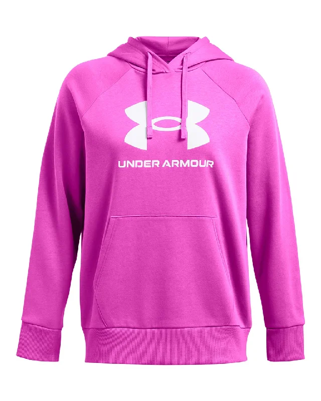 Under Armour Womens UA Rival Fleece Big Logo Pullover Hoodie Deep Neck Pullover