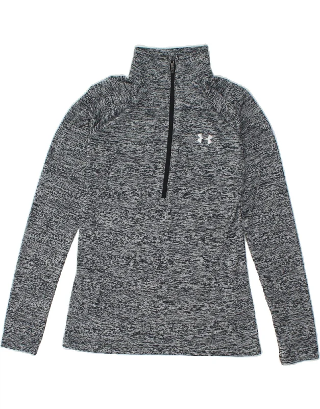 UNDER ARMOUR Womens Heat Gear Pullover Tracksuit Top UK 10 Small Grey Long Sleeve Pullover UNDER ARMOUR Womens Heat Gear Pullover Tracksuit Top UK 10 Small Grey Long Sleeve Pullover