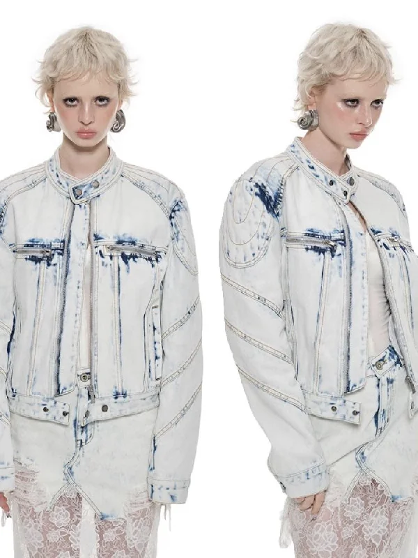 Loose Denim Biker Jacket【s0000010203】 Cotton Fabric Linen Fabric Terry Fabric