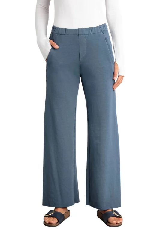 Wide Leg Trouser In Steel Trousers Tapered Slim Fit