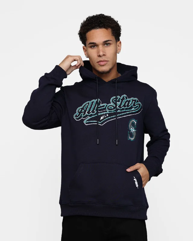 Pro Standard MLB All Star Fleece Hoodie Navy Hoodie with Raw Hem Edgy Unfinished