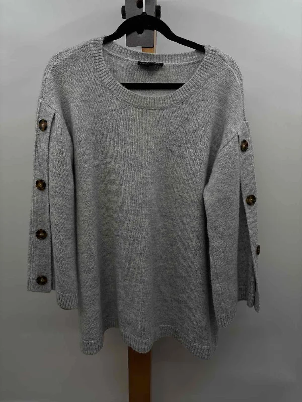 Lane Bryant Women's Size 14 Gray Heathered Sweater Hooded Sweater Collared Sweater Shawl Collar