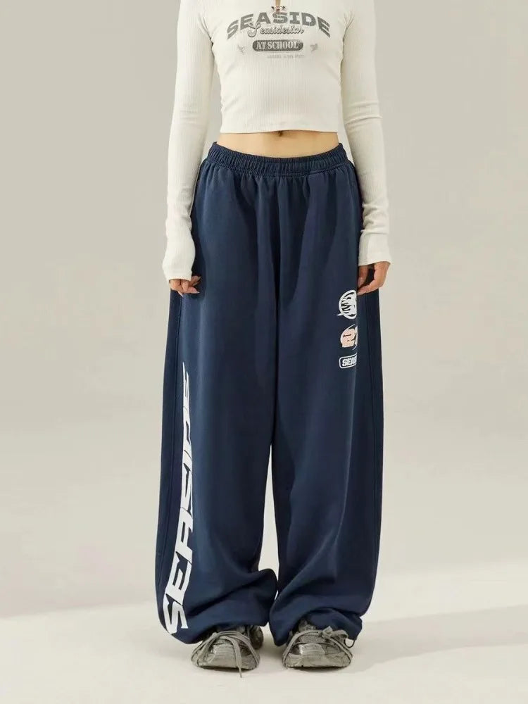 Advbridge Vintage Hip Hop Style Women Sweatpants Y2k Baggy Trousers Streetwear Oversized Harajuku Wide Leg Pants American Retro Trousers Flared Retro