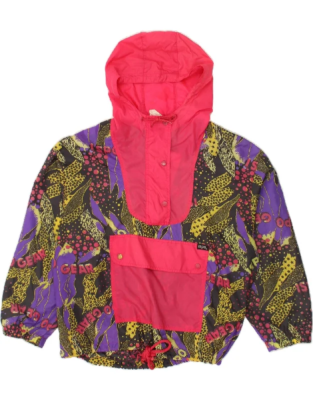 VINTAGE Womens Abstract Pattern Pullover Rain Jacket Large Multicoloured Oversized Cozy Pullover VINTAGE Womens Abstract Pattern Pullover Rain Jacket Large Multicoloured Oversized Cozy Pullover